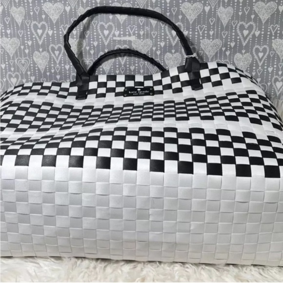 KATE SPADE WOVEN BLACK & WHITE
LARGE TOTE BAG - Picture 5 of 5